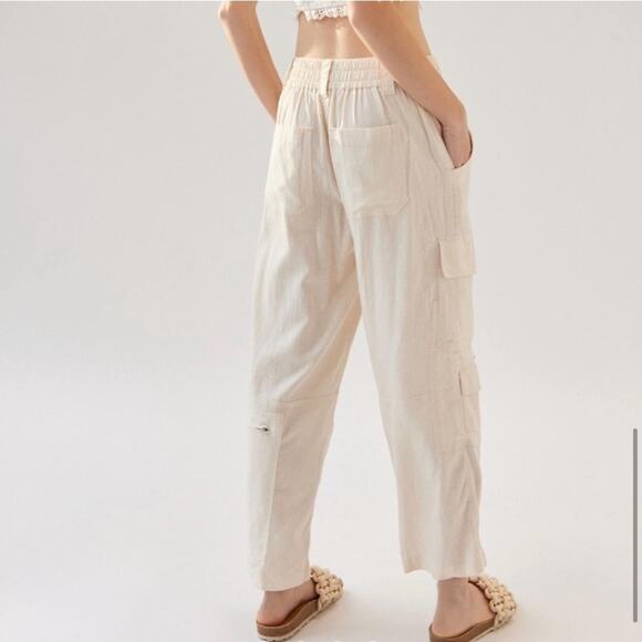 NWT NEW Urban Outfitters Myla Linen Cargo Pants - Picture 4 of 9